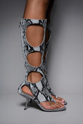 CLEOPATRA SNAKESKIN IOANNES THONG BOOTS