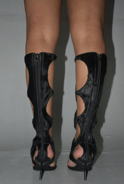 IOANNES COWHIDE THONG BOOTS