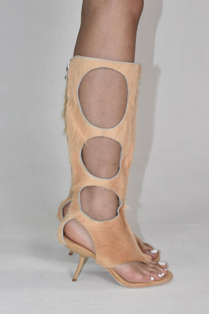 IOANNES COWHIDE THONG BOOTS