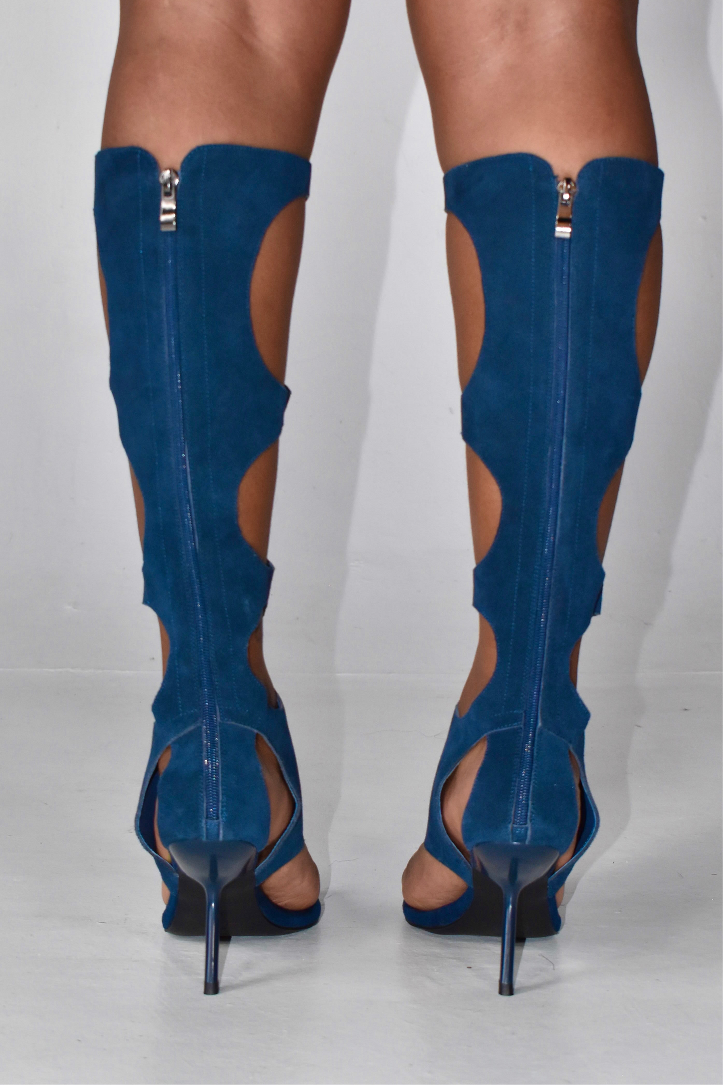 IOANNES SUEDE THONG BOOTS -INDIGO BLUE