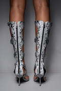 CLEOPATRA SNAKESKIN IOANNES THONG BOOTS