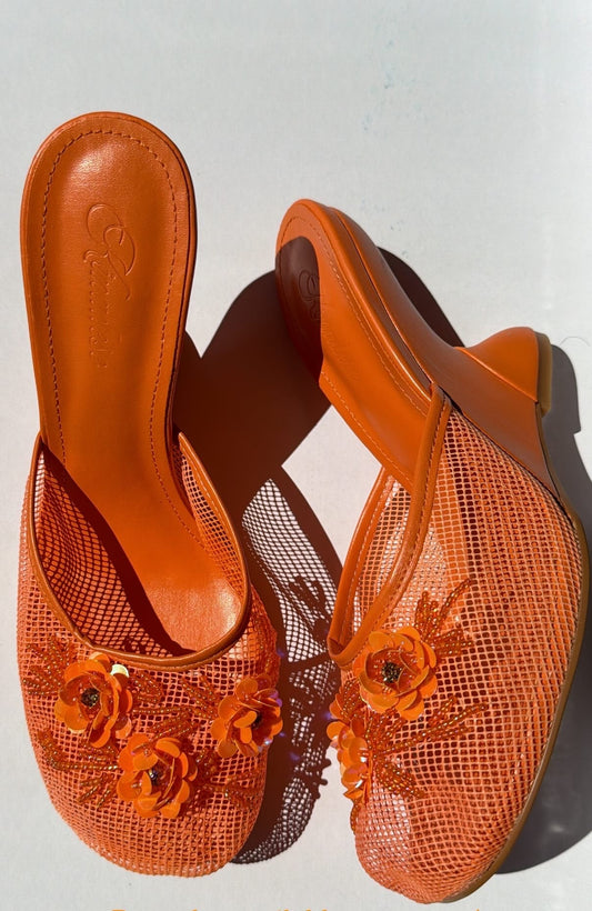 Sunburst Chinese Slipper Heels